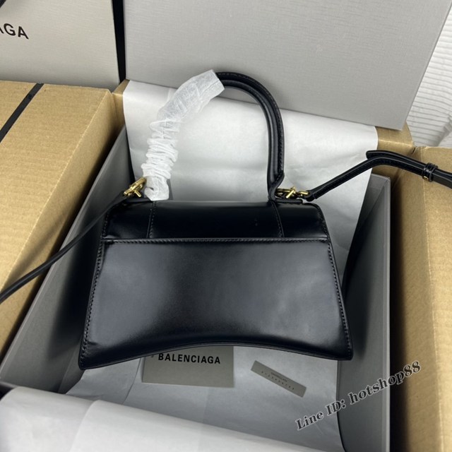 Balenciaga專櫃爆款平紋黑色金扣中號Hourglass沙漏包 巴黎世家頂級原單手提肩背包 fyj1213